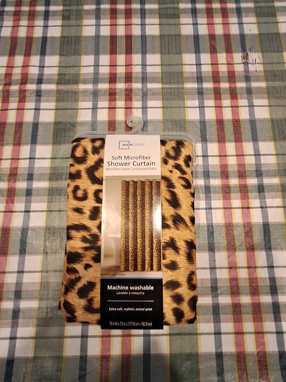Mainstays Leopard Print Soft Microfiber Shower Curtain - Gold Accents